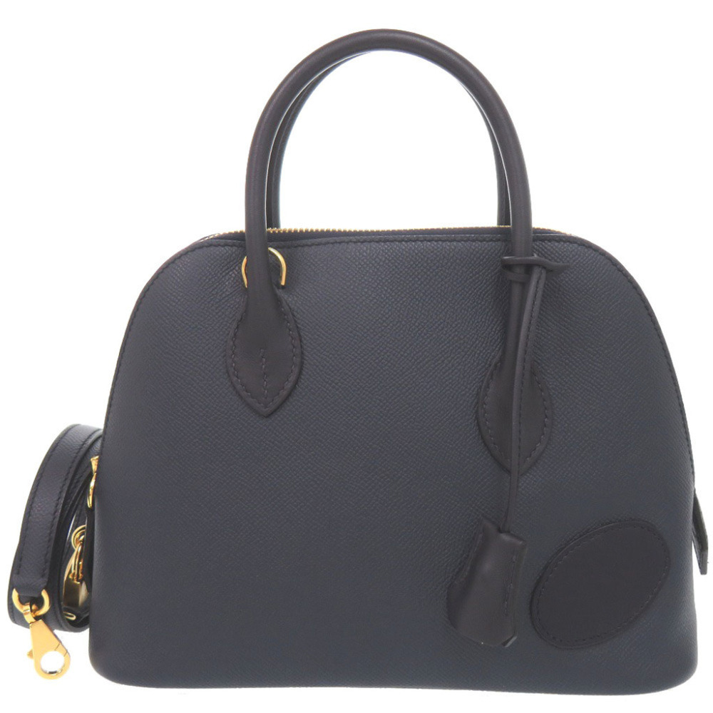 Hermes Bolide 1923 25 Disorderly Veau Epsom Blue Indigo Gold Hardware B Stamp...